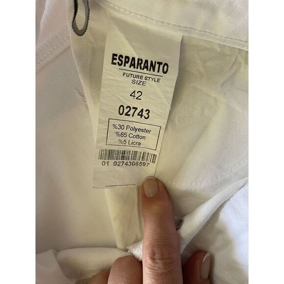 Esparanto Women’s Size L Jeans Bedazzled White European Designer New With Tag - Picture 8 of 9